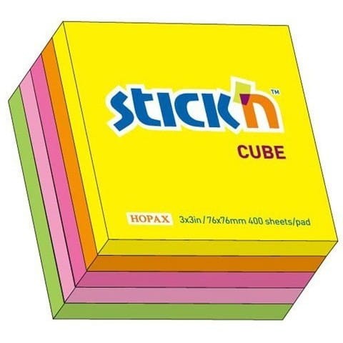 Bloczek STICK'N 76x76mm 400k mix 5 kolorów neonowych 21012