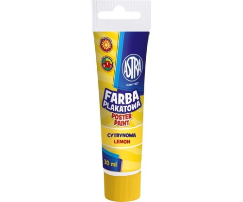 Farba plakatowa tuba 30 ml - cytrynowa 83110908 ASTRA