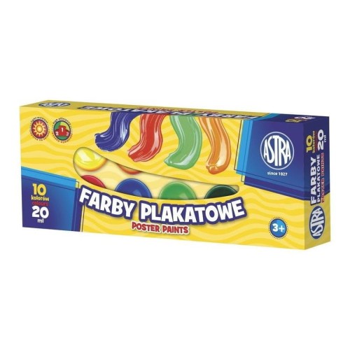 Farby plakatowe 10 kolorów - 20 ml 301115004 ASTRA