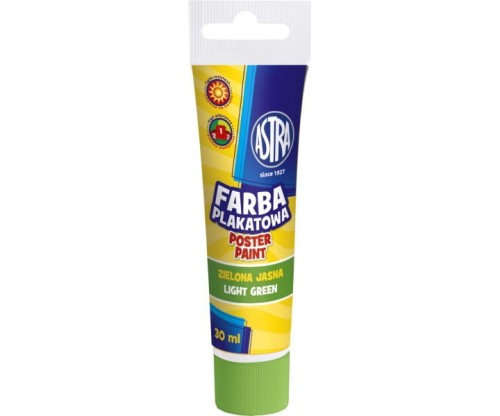 Farba plakatowa tuba 30 ml - jasna zieleń 83110910 ASTRA