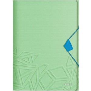 Teczka z gumką Leitz Urban Chic, PP, A4, grzbiet 15 mm, mieści 150 kartek, zielona 46490050