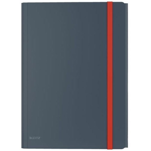 Teczka z gumką i kieszonką, PP, szara 46190089