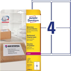 Etykiety L7994-25 99,1 x 139 (25) ZF odporne na warunki pogodowe AVERY ZWECKFORM