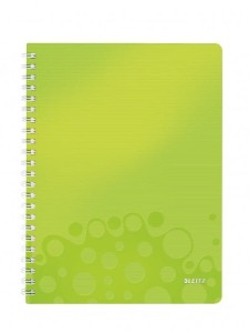Kołonotatnik LEITZ WOW A4 80k PP kratka zielony 46380054/46380064