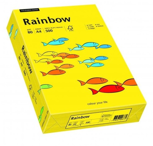 Papier xero kolorowy A4 80g RAINBOW R18 ciemnożółty 88042387