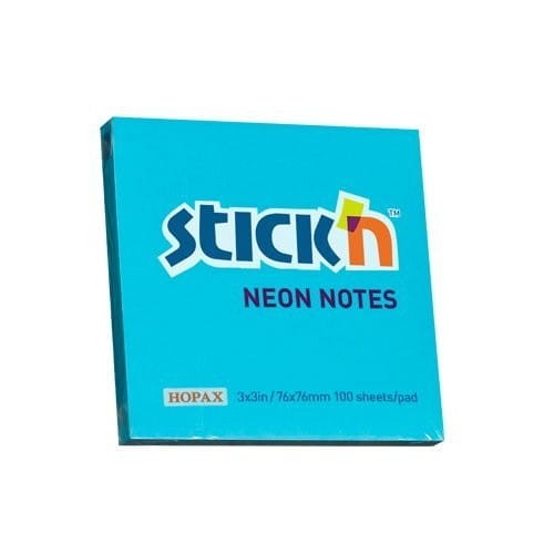 Bloczek STICK'N 76x76mm niebieski neonowy 100k 21209 STICK'N