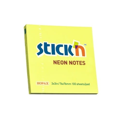 Bloczek 76x76mm żółty neonowy 100k 21133 STICK'N