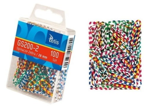 Spinacze okr. zebra 28mm (100) A12 GS200-Z TETIS
