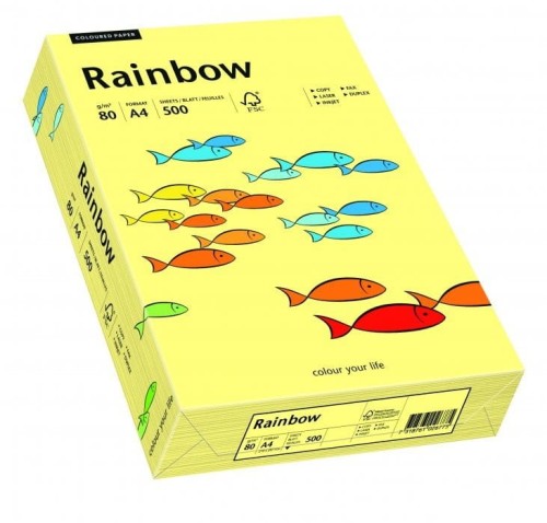 Papier xero kolorowy A4 80g RAINBOW R12 jasnożółty 88042297