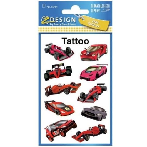 Naklejki tatuaże dla dzieci WYŚCIGÓWKI 56764 Z-DESIGN KIDS TATTOO AVERY ZWECKFORM