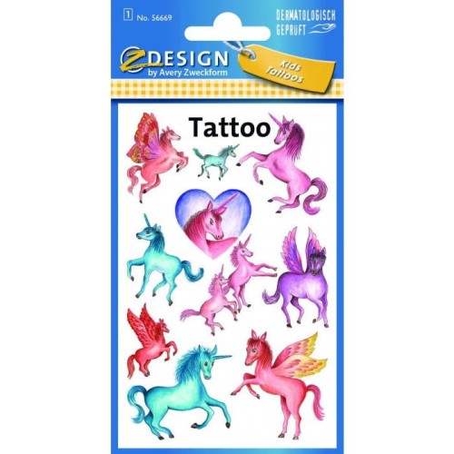 Naklejki tatuaże dla dzieci PEGAZY 56669 Z-DESIGN KIDS TATTOO AVERY ZWECKFORM