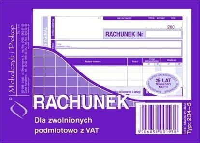 234-5 Rachunek A6 (poziom) ory.+kop. 80k Michalczyk i Prokop