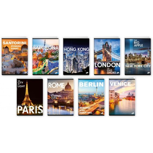 Zeszyt A5 80k w kratkę okładka miękka CITIES BY DAY EL-M2-080-KA5