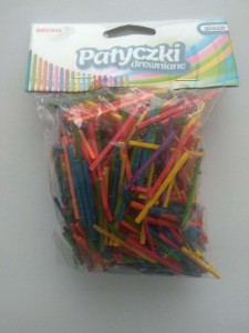 Patyczki kreatywne drewniane kolorowe 42mm zapałki (500) PKZ42 BREWIS