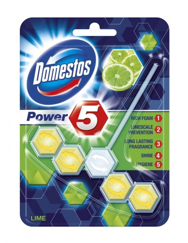 Zawieszka do toalety KOSTKA POWER5 LIME 9x55g DOMESTOS