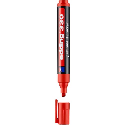 Marker Edding 330 czerwony końcówka ścięta