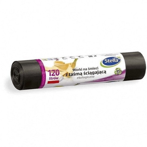 Worki na śmieci ekologiczne 120L 10szt.z taśmą (LDPE) STELLA WNS-6356