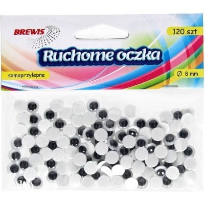 Oczka ruchome okrągłe 8mm(120)samoprzylepne 680372