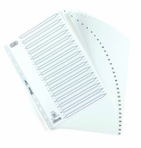 Przekładki numeryczne ELBA A4 1-31 PP białe 100204793