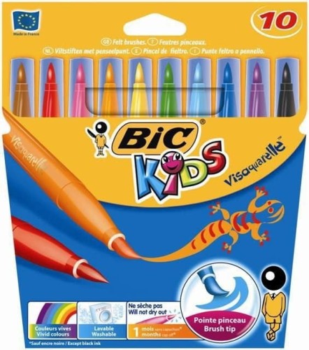 Flamastry 10kol.VISAQUARELLE 828964 BIC z koń.pędzelkową