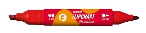 Marker FLIPCHART kon.okr/ści. czerwony KM503-C2 TETIS dwustr. 5mm/4.2mm