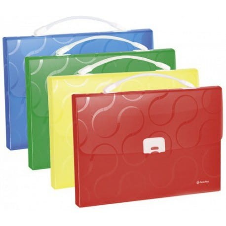 Teczka A4 7 przegródek z rączką FOKUS OMEGA czerwo. EX4318 0410-0049-05Panta Plast