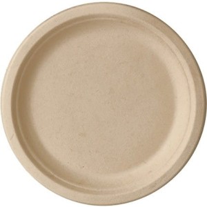 Talerz z trzciny cukrowej śr.23cm(50szt) naturalny PURE