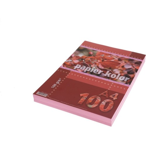 Papier xero A4 160g różowy 100ark KRESKA
