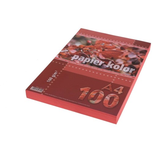 Papier xero A4 160g czerwony 100ark KRESKA