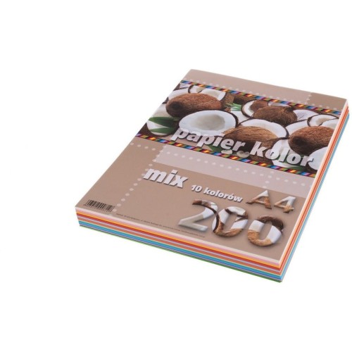 Papier xero A4 mix 10 kolorów 200ark KRESKA