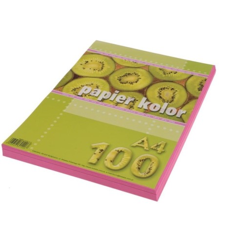 Papier xero różowy A4 100ar. KRESKA
