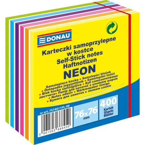 Bloczek samoprzylepny 76x76 6kol neon 400k 7574011PL-99