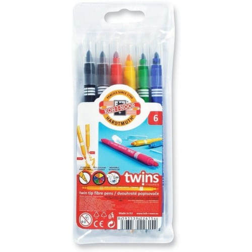 Flamastry dwustronne 6 kol.7710/23JF KOH-I-NOOR