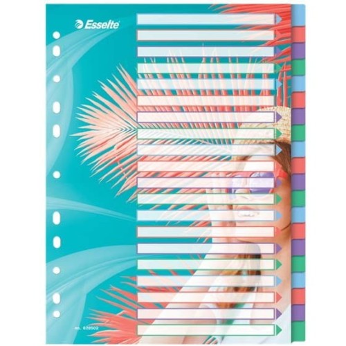 Przekładki Colour`Breeze PP A4 20 przekładek 628502 ESSELTE