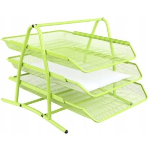 Półka na dokumenty NATUNA A4 siatka limonkowa (3szt) 350x300x275mm