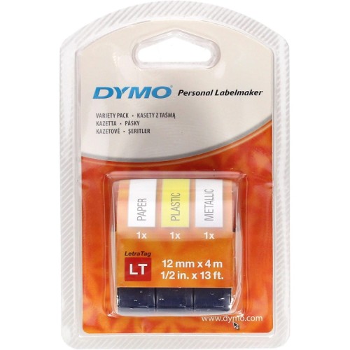 Taśma LETRAG pap/plast/met.59431(3) DYMO bia/żół/sre SS0721780
