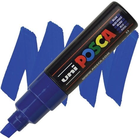 Marker z farbą plakatową Posca PC-8K, niebieski, Uni