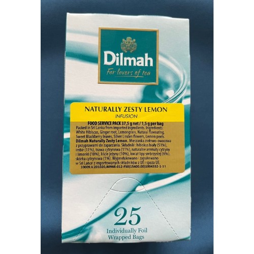 Herbata DILMAH NATURALLY ZESTY LEMON (25kopert) owocowa bez kofeiny