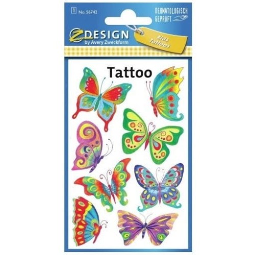 Naklejki tatuaże dla dzieci MOTYLE 56742 Z-DESIGN KIDS TATTOO AVERY ZWECKFORM