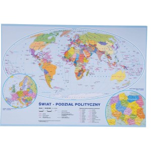 Podkład na biurko MAPA ŚWIATA KRESKA