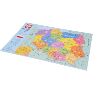 Podkład szkolny na biurko MAPA POLSKA KRESKA