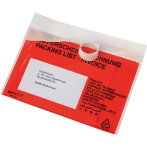 Koperta kurierska C6 (250 sztuk) przezroczysta czerwona ikk175115Bred EMERSON