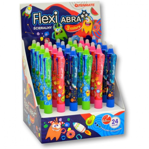 Długopis ścieralny 3 kolorowy FLEXI ABRA 3 COLORS TT8498 PENMATE