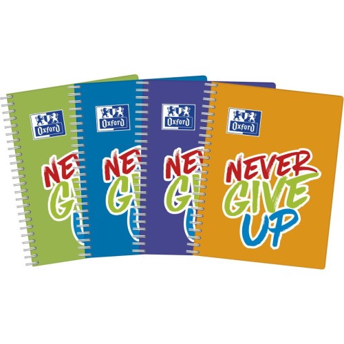 Kołozeszyt A4+ 80k. kratka NEVER GIVE UP 400115106 OXFORD