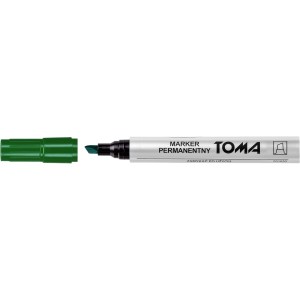 Marker permanentny ścięta końcówka zielonyTO-091 TOMA