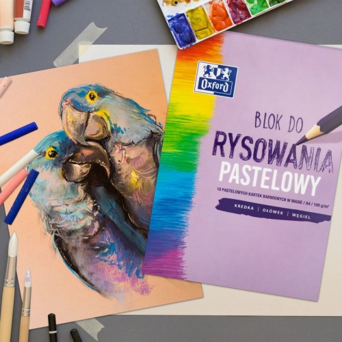 Blok rysunkowy A4 10k pastelowy 400166081 OXFORD