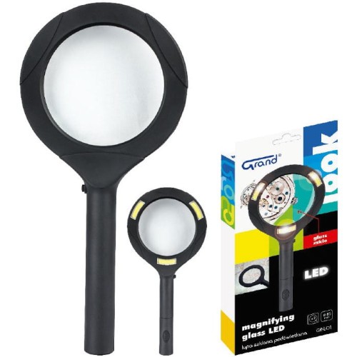 Lupa szklana z podświetleniem LED - szkło powiększające 85mm GR-L01 120-1961 GRAND