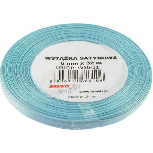 Wstążka satynowa 6mm/32m błękitna (2) BREWIS