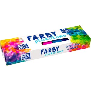 Farby plakatowe 12 kolorów+2 gratis 20ml 400167100 OXFORD