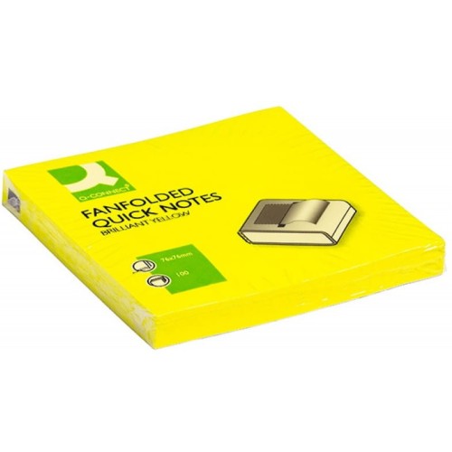 Bloczek samoprzylepny Z-NOTES 76x76mm 100kartek neon żółty KF16575 Q-CONNECT